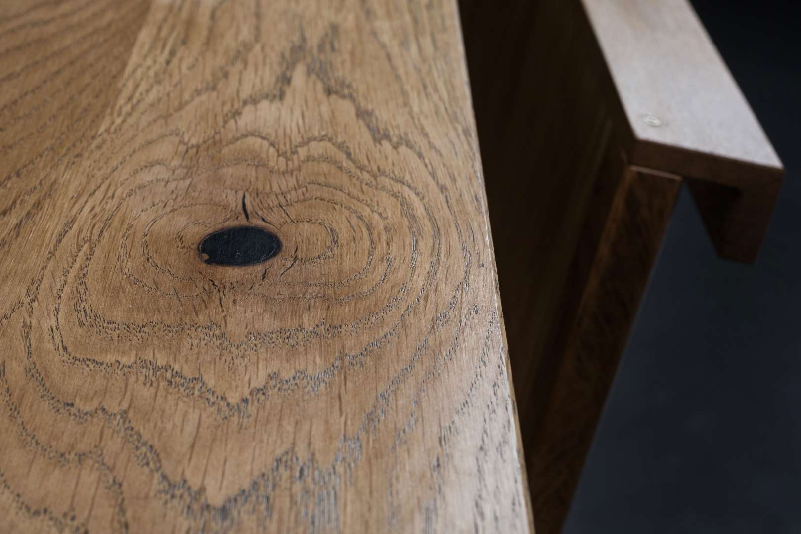 Rustic solid oak TV stand preview
