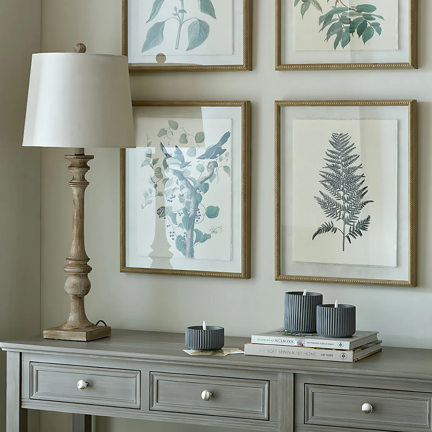 Lighting material and finish reference for Pallido Candlestick Table Lamp With Linen Shade