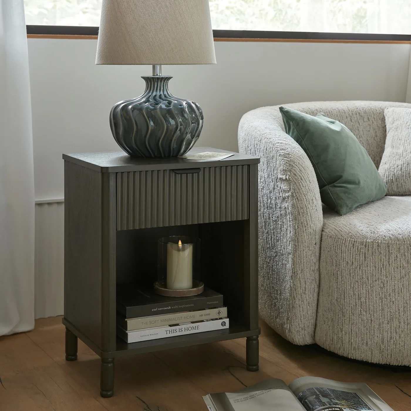 Storage material and finish reference for Reed Collection 1 Drawer Cabinet