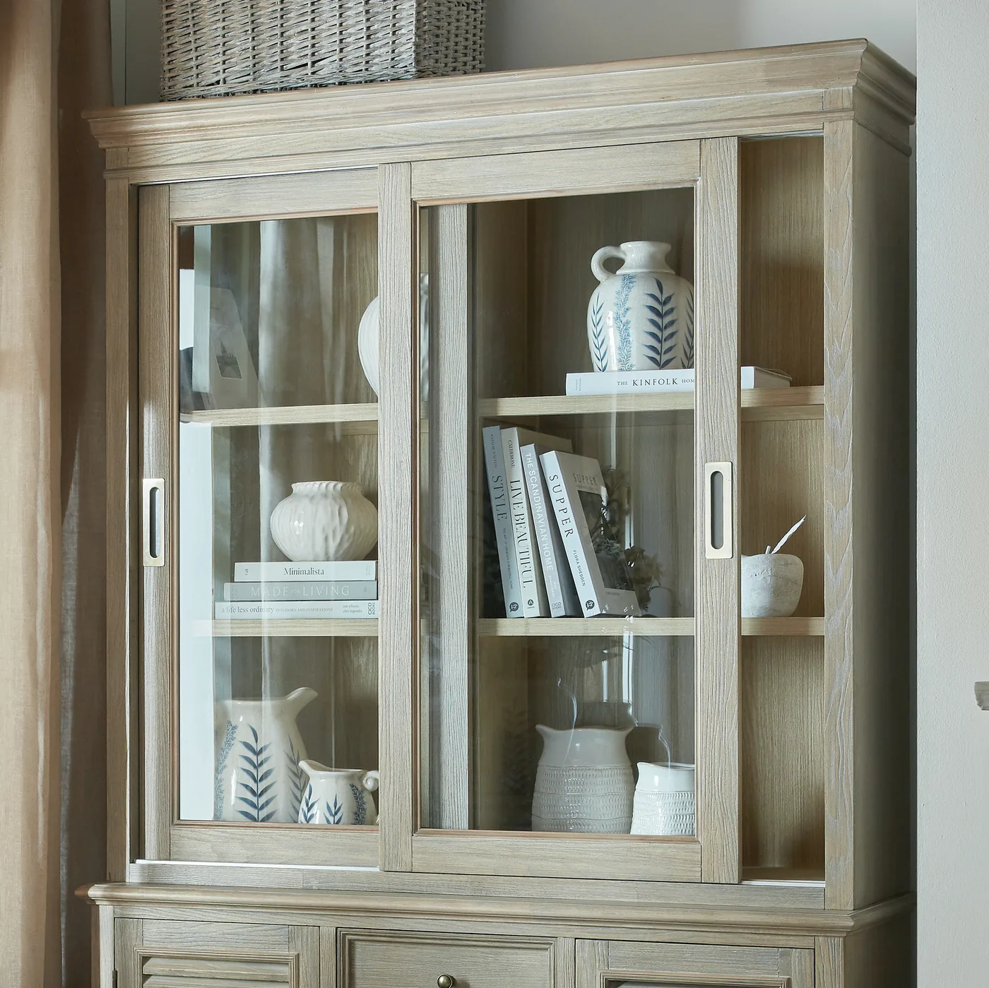 Storage material and finish reference for Delphine Collection Sliding Glass Dresser Top