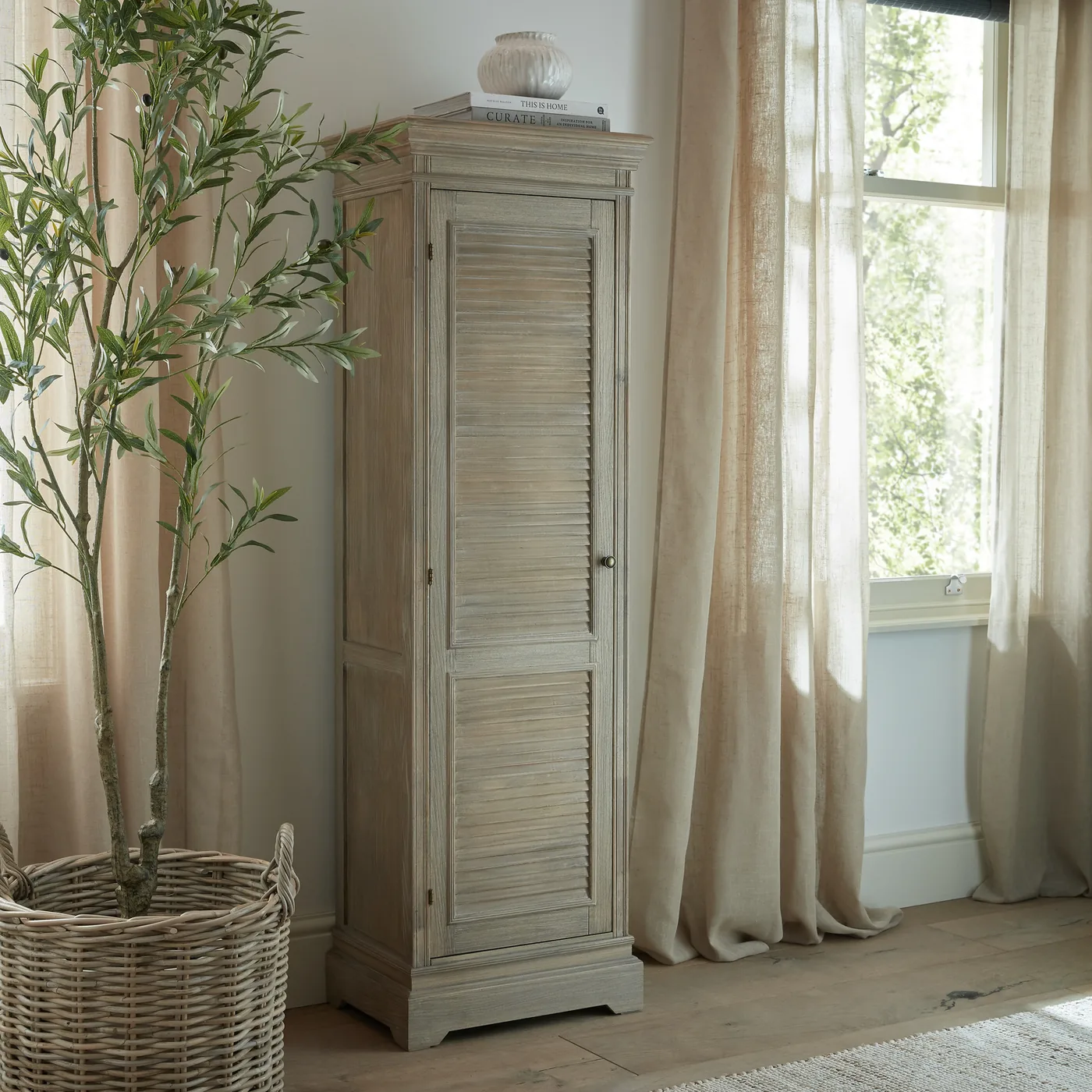 Storage material and finish reference for Delphine Collection 1 Door Tall Cabinet
