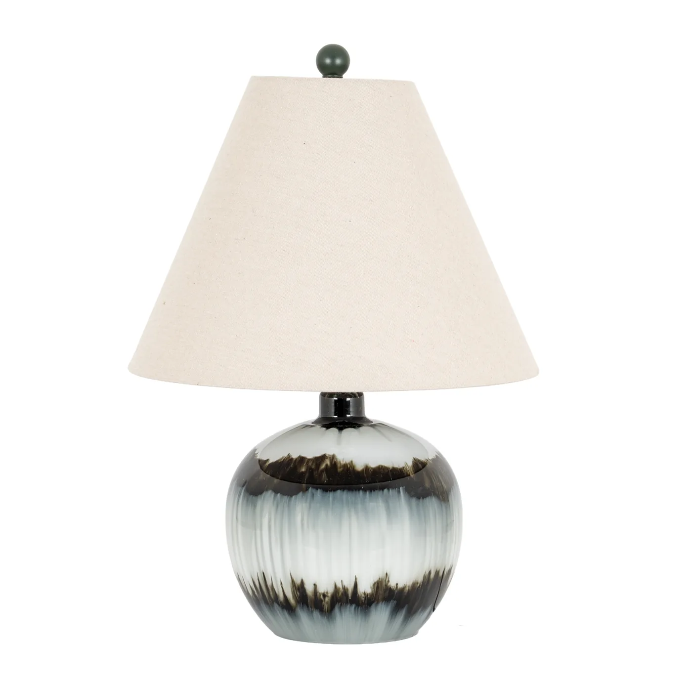 Lighting material and finish reference for Midnight Shadows Squat Table Lamp With Linen Shade