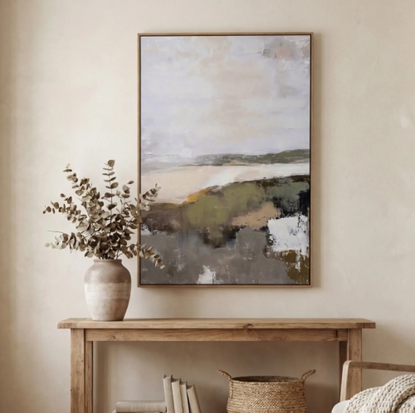 Decor material and finish reference for Hillside View Hand Painted Canvas in Frame