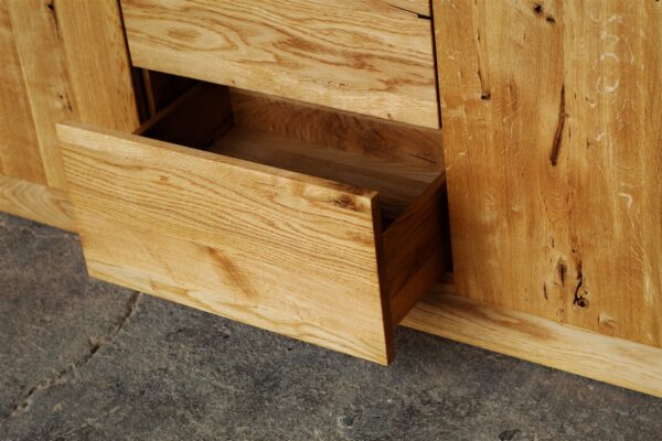 Natural solid oak chest of drawers