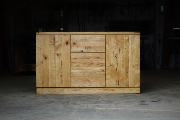 Natural solid oak chest of drawers