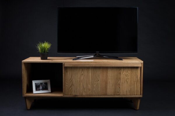 Rustic solid oak tv stand